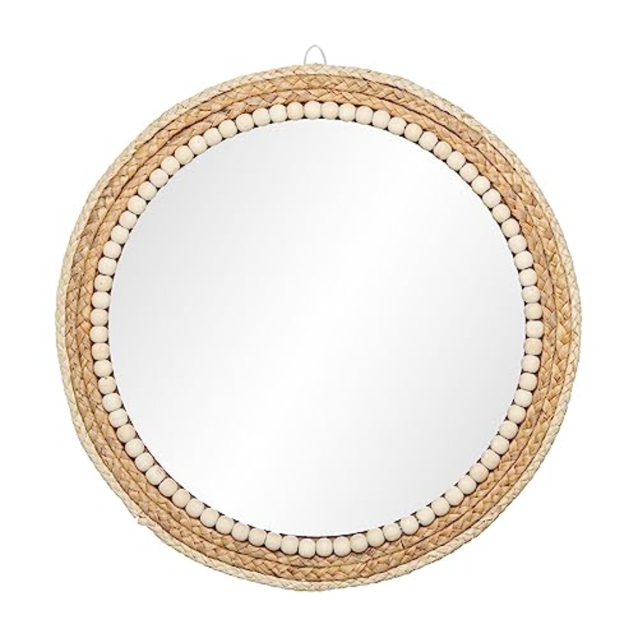 Boho Round Hanging Wall Mirror - Rattan Mirror Round のレビューと価格