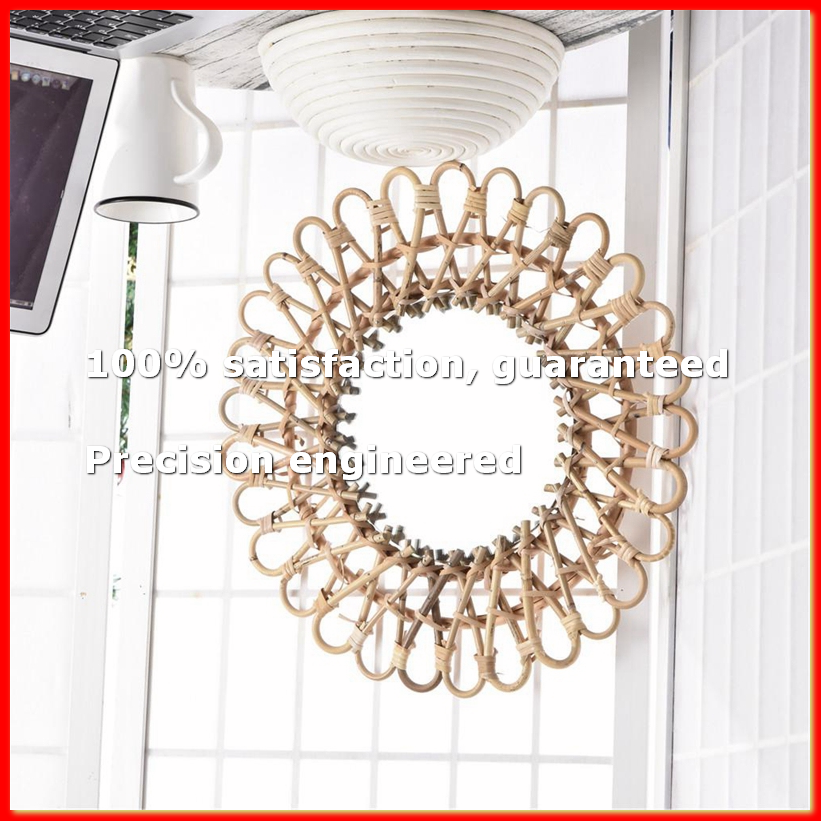 40Cm Nordic Wicker Wall-Mounte - Rattan Mirror Round のレビューと価格
