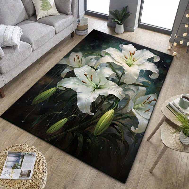 Elegant White Lily Rug for Liv - Interior Design Living Room Ideas のレビューと価格
