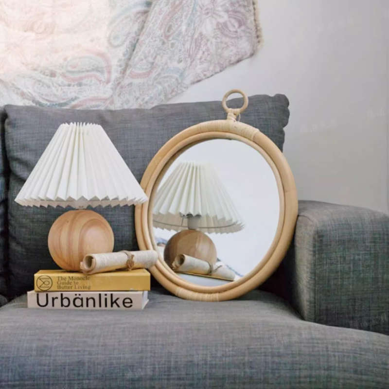 ‌Boho Rattan Wall Mirror Handw - Rattan Mirror Round のレビューと価格