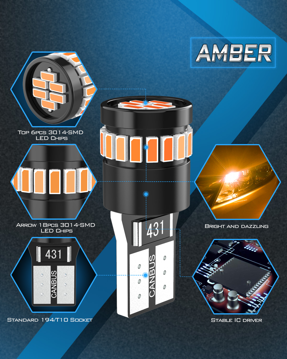 2pcs 360 Degree Lighting T10 W - Interior Design Degree のレビューと価格