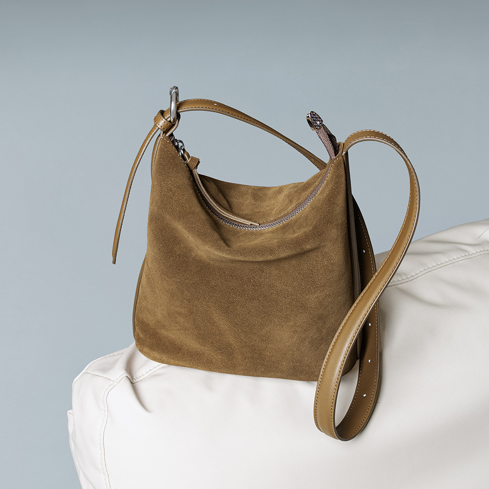 Women's Bucket Bag Suede Leath - Interior Design Vintage Style のレビューと価格