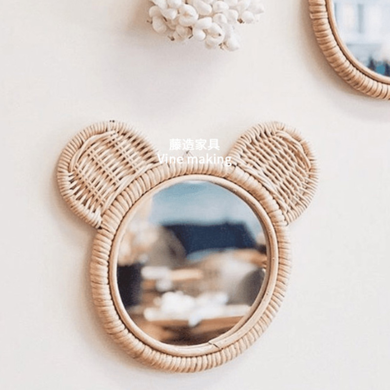 ‌Boho Rattan Mirror, Natural W - Rattan Mirror Round のレビューと価格