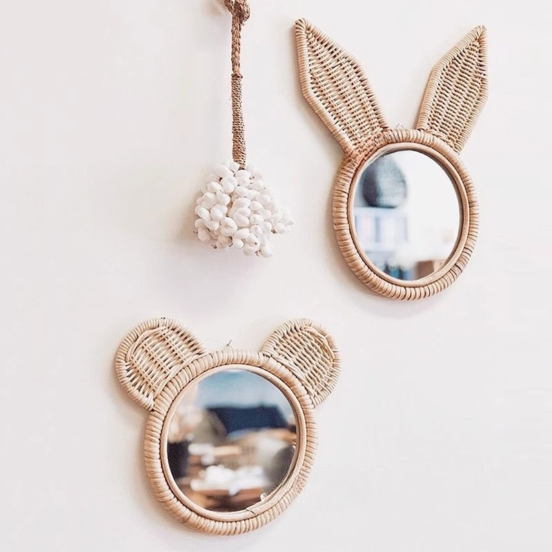 ‌Boho Rattan Mirror, Natural W - Rattan Mirror Round のレビューと価格
