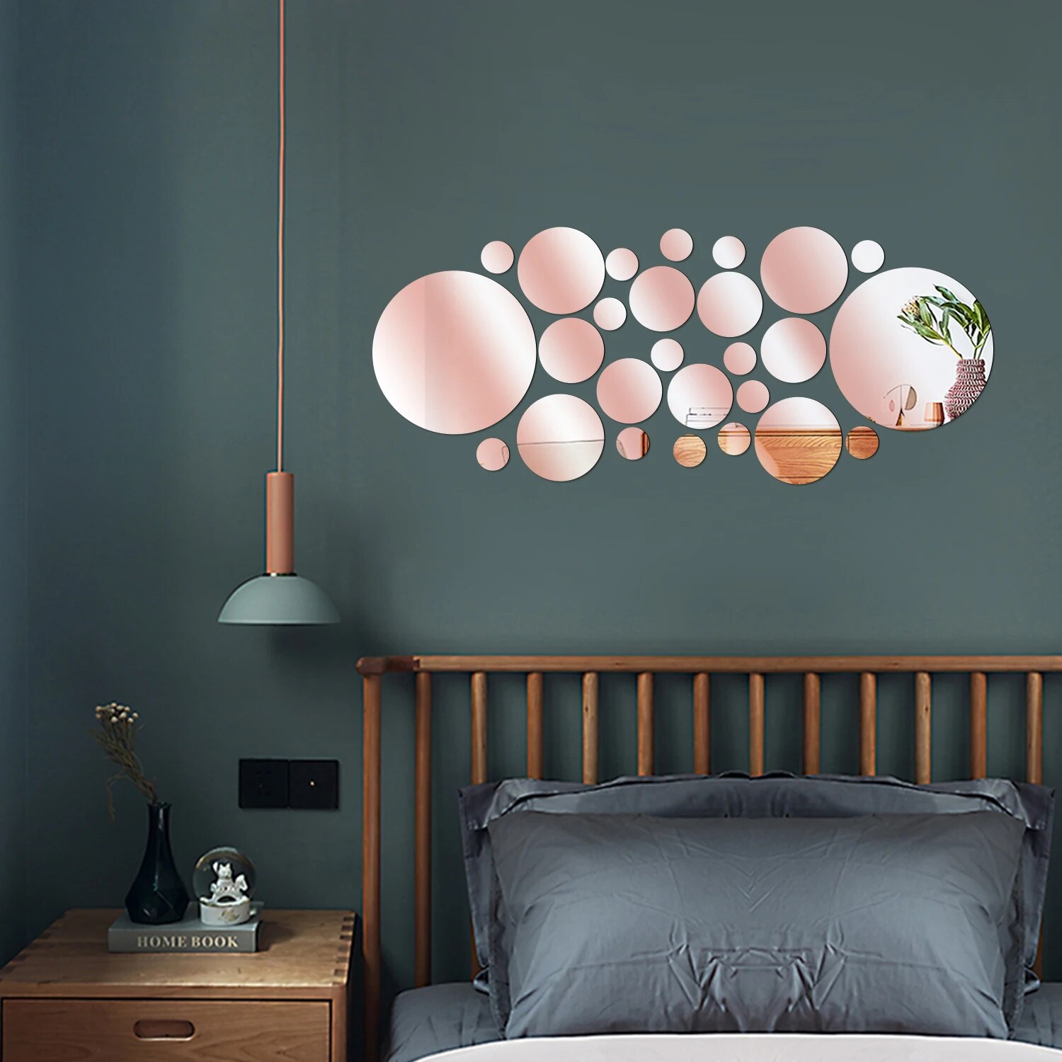 26PCS Geometric Circular Cryst - Rattan Mirror Round のレビューと価格