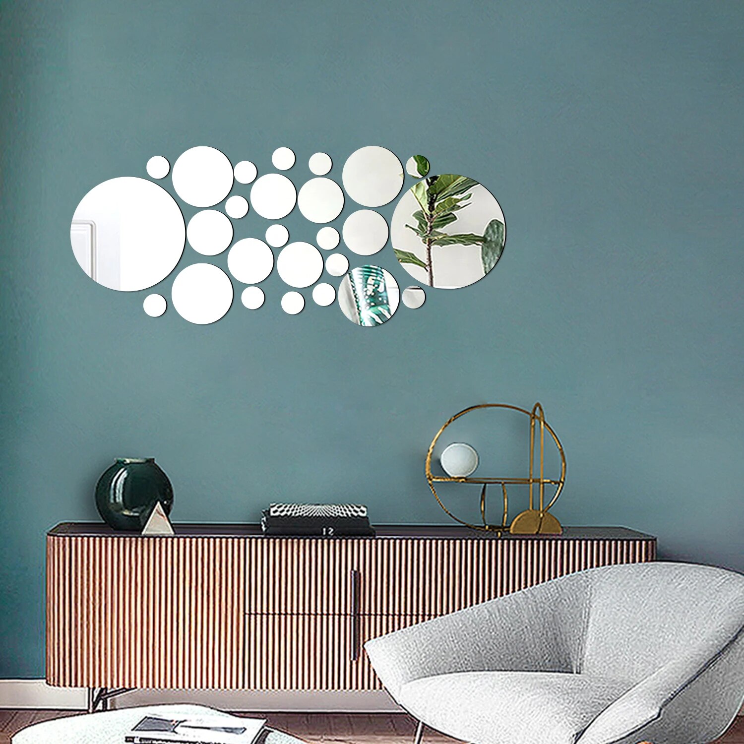 26PCS Geometric Circular Cryst - Rattan Mirror Round のレビューと価格