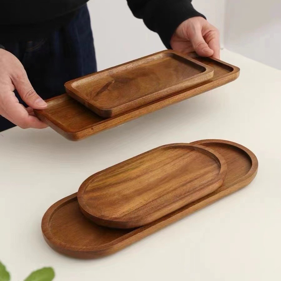 Solid Wooden Tray Rectangular  - Travertine Tray Oval のレビューと価格