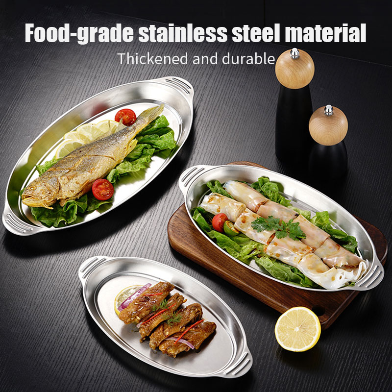 3pcs/6pcs Stainless Steel Serv - Travertine Tray Oval のレビューと価格