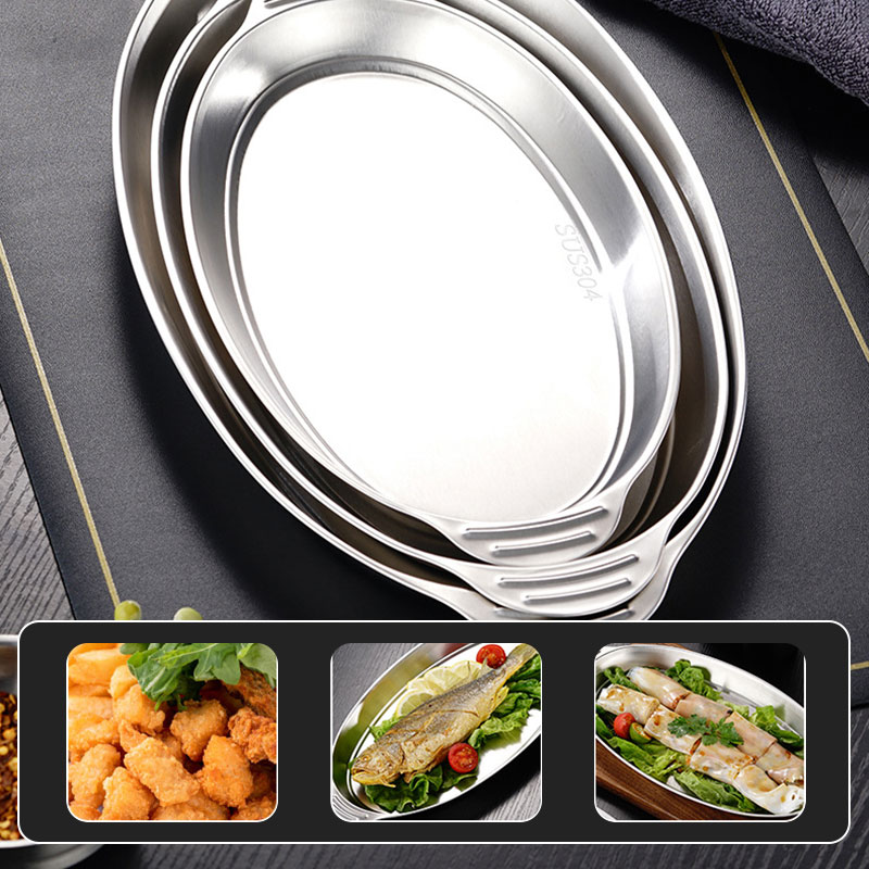 3pcs/6pcs Stainless Steel Serv - Travertine Tray Oval のレビューと価格
