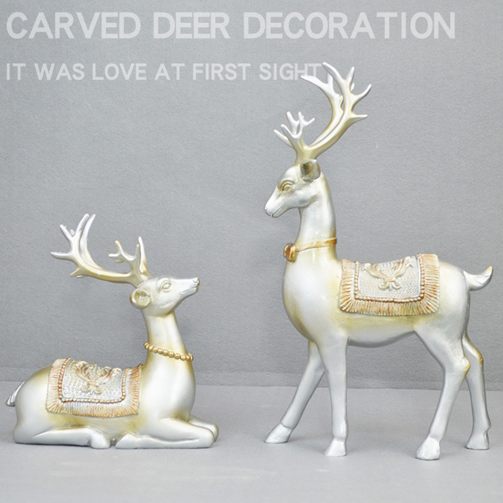 1Pair Blue Elk Resin Crafts Un - Interior Design Living Room Ideas のレビューと価格