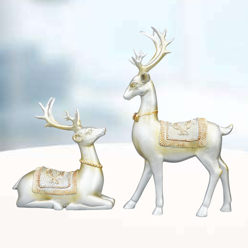 1Pair Blue Elk Resin Crafts Un - Interior Design Living Room Ideas のレビューと価格