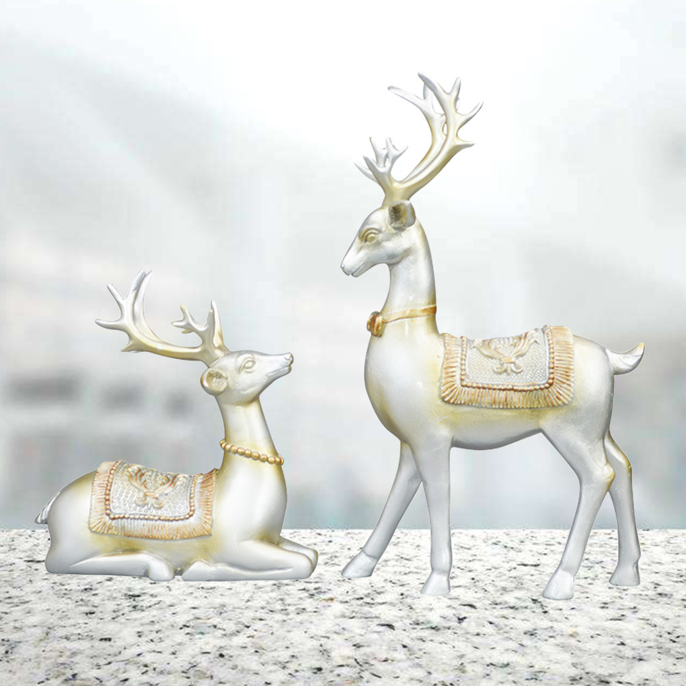 1Pair Blue Elk Resin Crafts Un - Interior Design Living Room Ideas のレビューと価格