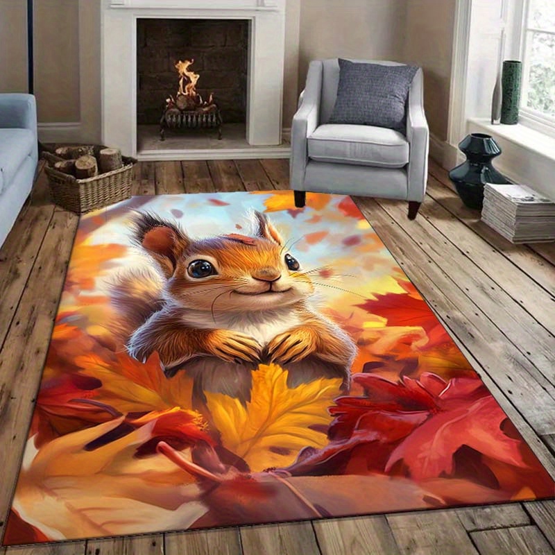 Autumn Squirrel Rug for Cozy L - Interior Design Living Room Ideas のレビューと価格