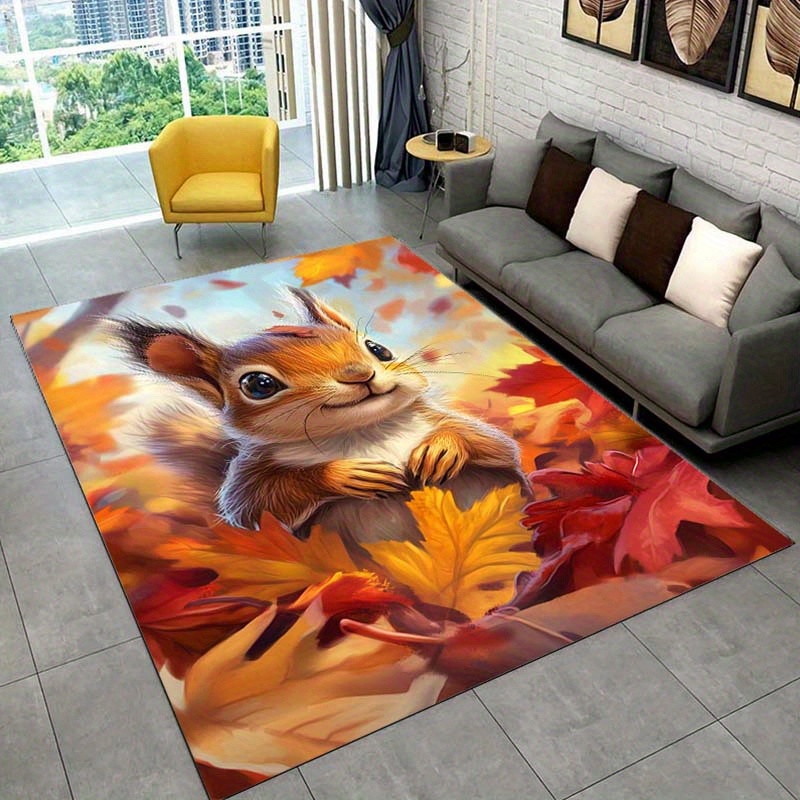 Autumn Squirrel Rug for Cozy L - Interior Design Living Room Ideas のレビューと価格