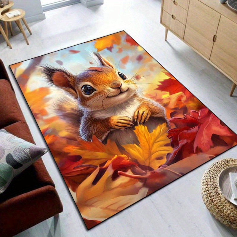 Autumn Squirrel Rug for Cozy L - Interior Design Living Room Ideas のレビューと価格