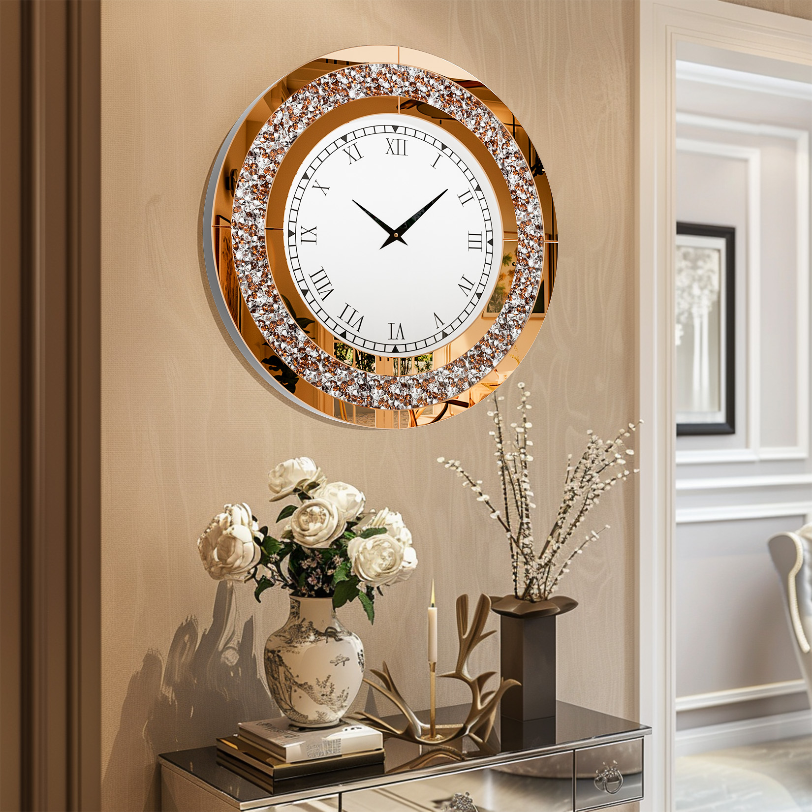 Silver,Tawny Tinted Round Mirr - Rattan Mirror Round のレビューと価格