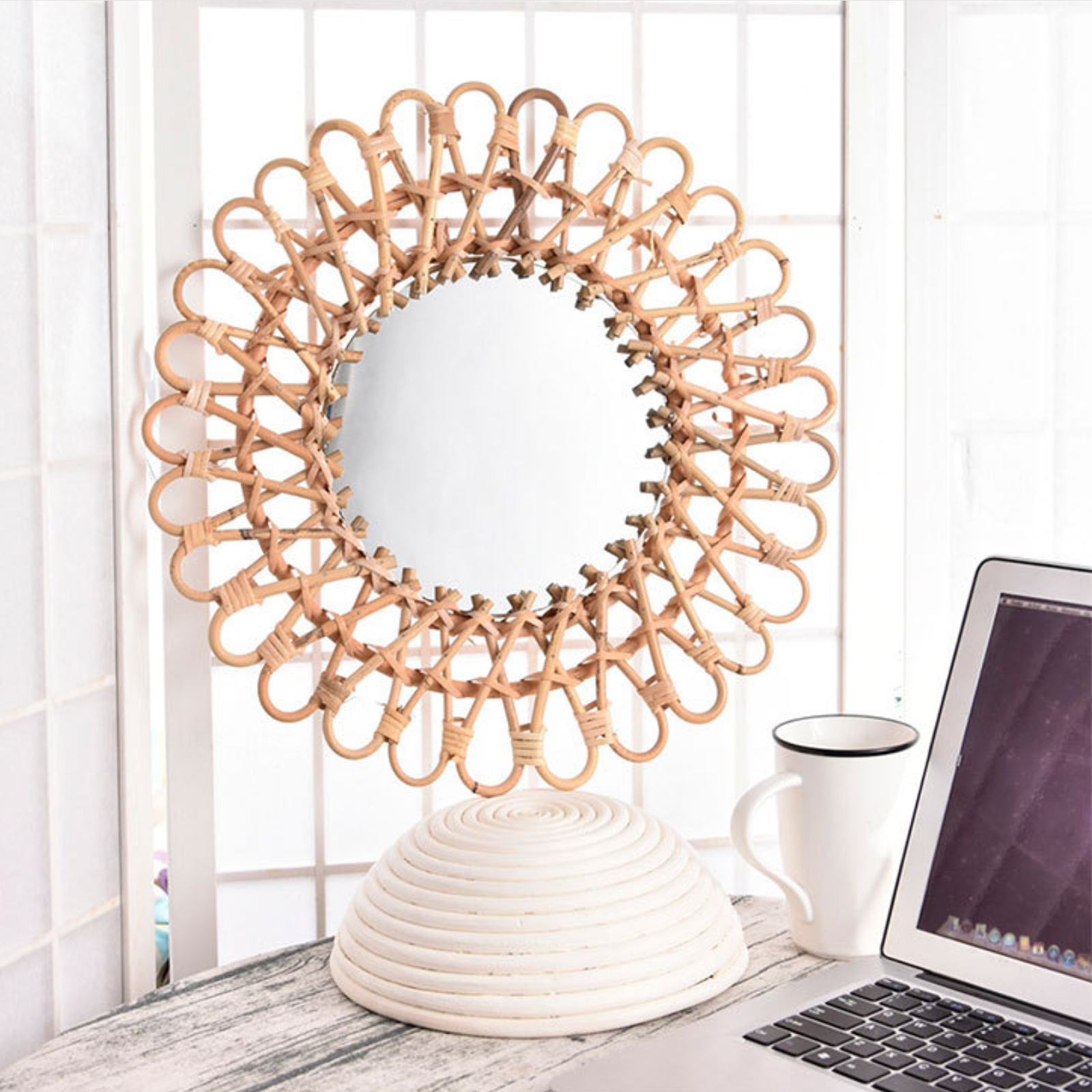 Rattan Wall-Mounted Mirrors,Cr - Rattan Mirror Round のレビューと価格