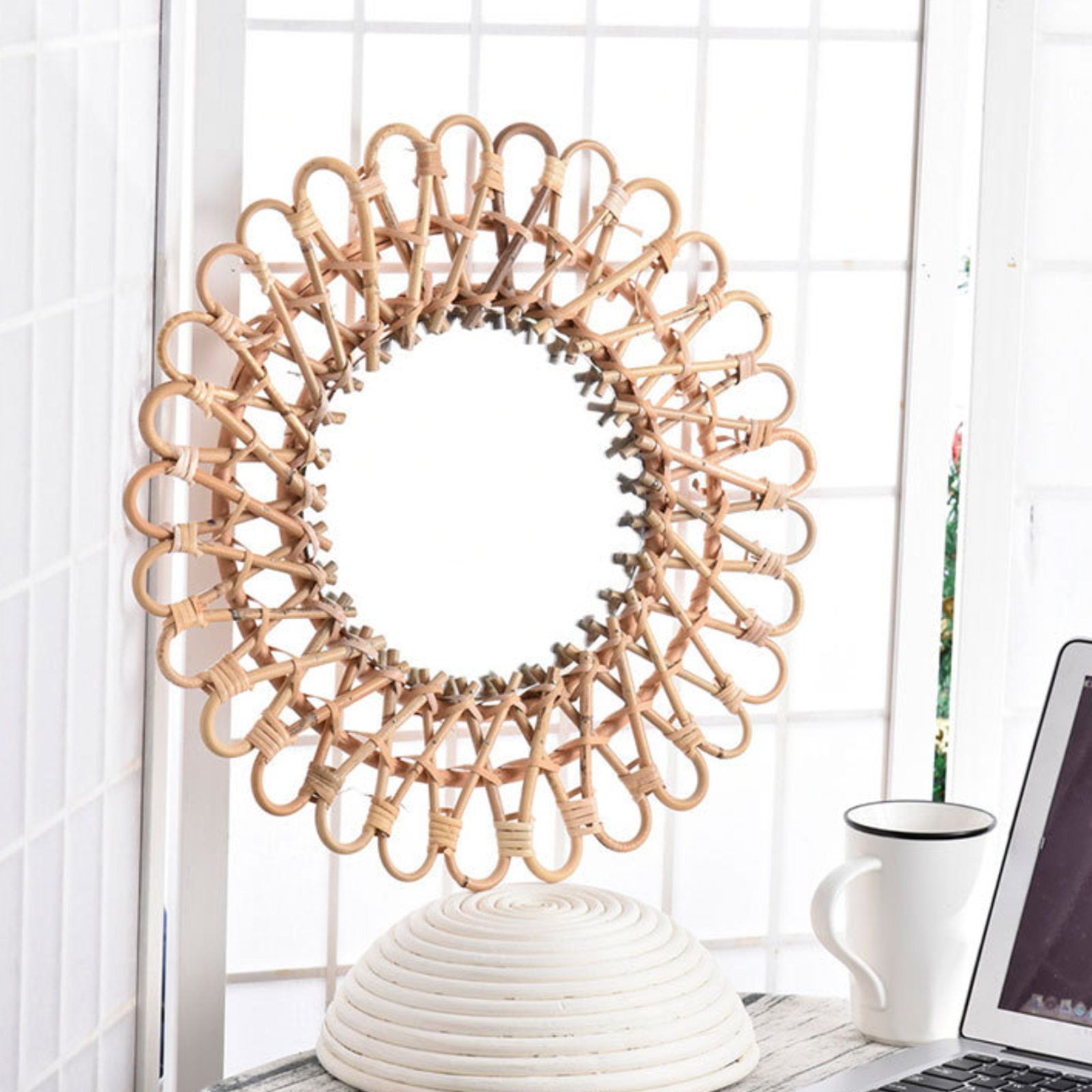 Rattan Wall-Mounted Mirrors,Cr - Rattan Mirror Round のレビューと価格