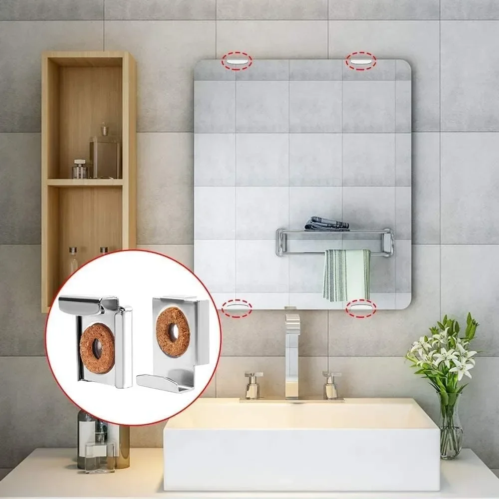 For 4pcs Chrome Mirror Wall Ha - Rattan Mirror Round のレビューと価格