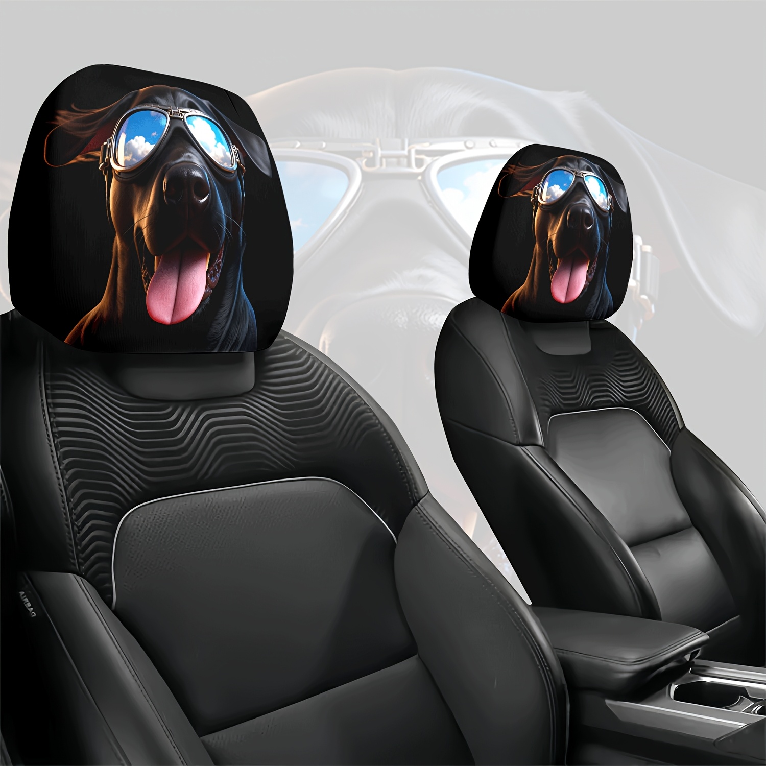 2pcs Car Headrest Cover Dog Gl - Interior Design Degree のレビューと価格