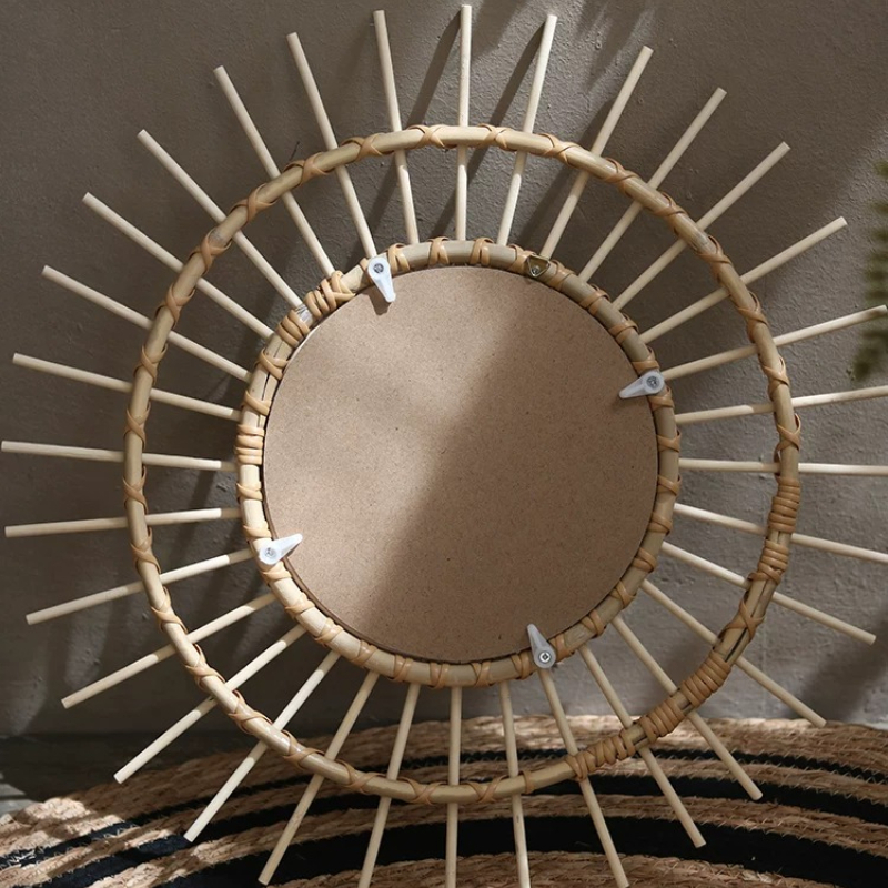 Creative Rattan Round Decorati - Rattan Mirror Round のレビューと価格
