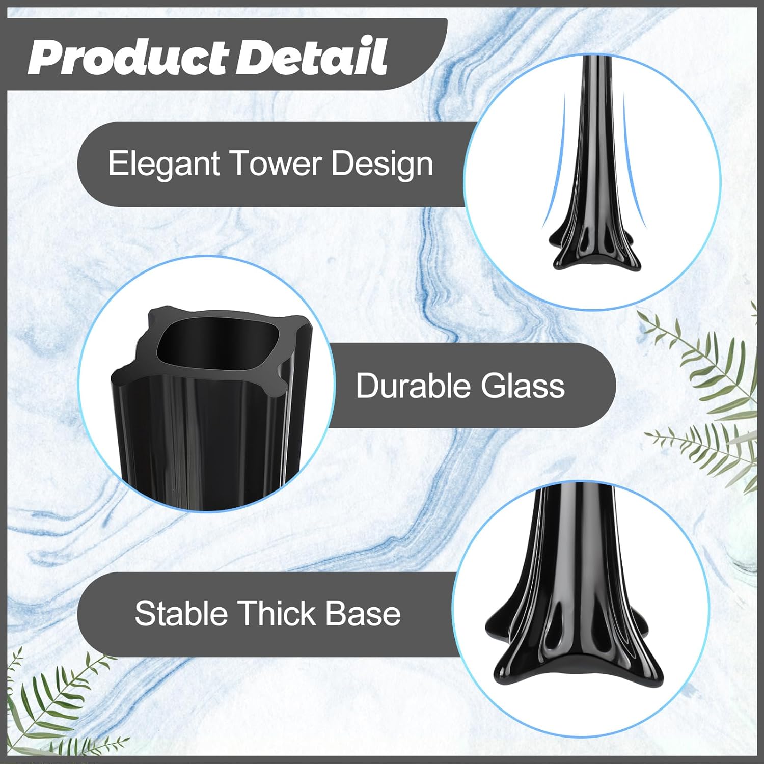 6 Pcs Eiffel Tower Vases 16 In - Fluted Vase Tall のレビューと価格