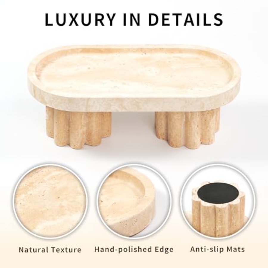 Travertine Marble Perfume Tray - Travertine Tray Oval のレビューと価格