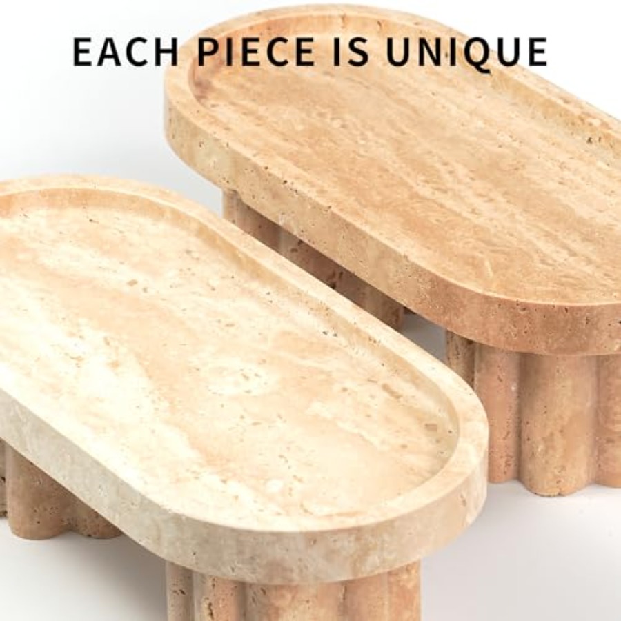 Travertine Marble Perfume Tray - Travertine Tray Oval のレビューと価格