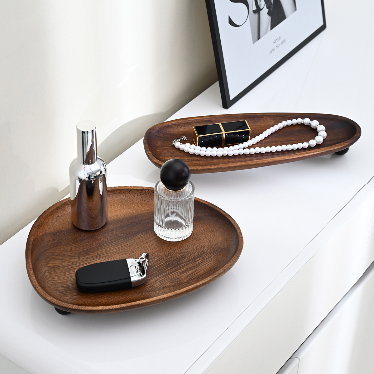 Wooden Oval Irregular Tray, Mu - Travertine Tray Oval のレビューと価格